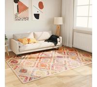 Rug Runner Cream 160x230 cm Polyester Velvet with PVC Non-Slip Machine Washable