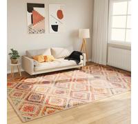 Rug Runner Cream 50x100 cm Polyester PVC Low Pile Non-Slip Machine-Washable