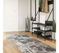 Rug Runner Cream 80x300cm Low Pile Polyester Velvet with Anti-Slip PVC Backing