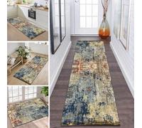Rug Runner Hallway Kitchen Non-Slip Washable Dirt Trapper Mat Blue Brown Orange Grey Carpet Runner Kitchen Runner Rug Mats 50 x 400 cm Runner Living Room Bedroom Sold by the Metre Dirt Trapper Rug