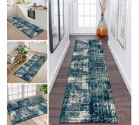 Rug Runner Hallway Kitchen Non-Slip Washable Dirt Trapper Mat Blue Green Brown Beige Carpet Runner Kitchen Runner Rug Mats 50 x 400 cm Runner Living Room Bedroom Sold by the Metre Dirt Trapper Rug