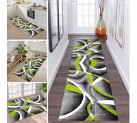 Rug Runner Hallway Kitchen Non-Slip Washable Rug Runner Long 70 x 250 cm Grey Black Light Green White Modern Design Sold by the Metre Corridor Carpet Dining Room Bedroom Living Room Dirt Trapper Mat