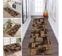 Rug Runner Hallway Kitchen Non-Slip Washable Rug Runner Long Vintage Geometry 80 x 280 cm Modern Design Sold by the Metre Corridor Carpet Dining Room Bedroom Living Room Dirt Trapper Mat Kitchen Rug