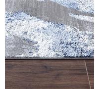 Rug Runner Hallway Modern Carpet, HERA, 160x230cm, GREY/BLUE - 01987 | 100% polyester, 10mm soft pile, 2000g/m² construction, Cotton backing, living room, bedroom, dining room and hallway use