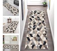 Rug Runner Kitchen non slip Carpet Runners for Hallway 90X350CM Doormat Indoor Long Hall Runner Rug anti slip Living Room Bedroom Grey Beige Carpets Entryway Mats Geometric Area Rugs Width 40-120cm