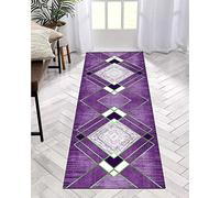 Rug Runner Long Hallway Kitchen Non-Slip Washable Rug Mats 3D Purple Kitchen Rug Kitchen Runner 60 x 120 cm Carpet Runner Bedroom Sold by the Metre Polyester Entrance Door Mat Living Room Hallway
