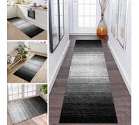 Rug Runner Long Kitchen Hallway Carpet Runner Non-Slip Washable Kitchen Runner Rug Mats Black Grey Hallway Mats 70 x 150 cm Dirt Trapper Mat Sold by the Metre Bedroom Living Room Dining Room Kitchen