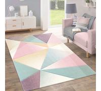Rug Short Pile Modern Trendy Pastel Geometric Design Inspiration Multi