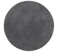 Rug Round Anthracite Polyester Ø100cm Washable Non-Slip Modern Indoor Short Pile