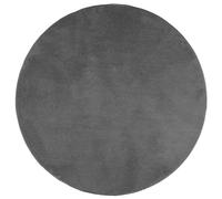 vidaXL OVIEDO Short Pile Round Rug - Anthracite Polyester Area Rug, 160 cm Diameter, Soft Teddy Texture, Easy Clean, Suitable for Floor Heating