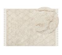 Beliani Rug SILCHAR Beige 160 x 230 cm Cotton