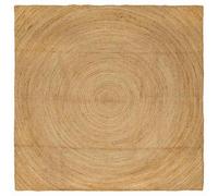 Rug Square Natural Jute 240x240cm Large Handmade Modern Indoor Machine Washable