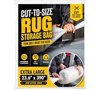 Rug Storage Bag Roll - 3X Longer Clear 24 in x 390 in Heavy Duty Plastic Cover, Cut-to-Size Carpet Shipping Bag for Multiple Rolled Rugs up to 9x12, Waterproof Tear-Resistant Moving & Storage Solution
