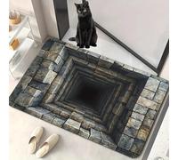Rug That Looks Like a Hole, 3D Hole Illusion Rug with Anti-Slip Particles, Dog Gets Scared of 3D Hole Carpet, for Door Entrance, Bathroom, Stairs, Playroom, Living Room, Area Decoration (C(40*60cm))