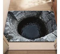 Rug That Looks Like A Hole, Visual Illusion Floor Mat, Quick Water Absorption, Safe and Non-slip, Suitable for Entryway, Bedroom, Living Room(Black,Medium)