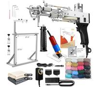 Rug Tufting Gun Starter Kit with Frame & Carpet Trimmer & Yarn, Carpet Making Kit with Tufting Frame Tufting Supplies with Primary Tufting Cloth, Rug Gun Machine Starter Kit with Rug Shaver(Black)