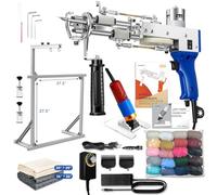 Rug Tufting Gun Starter Kit with Frame & Carpet Trimmer & Yarn, Carpet Making Kit with Tufting Frame Tufting Supplies with Primary Tufting Cloth, Rug Gun Machine Starter Kit with Rug Shaver(Blue)