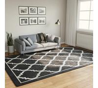 Rug Washable Black and White 190x300 cm Anti Slip Berkfield Home Multi 100cm diameter