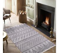 RUG WEAVERS Rugs Living Room - Machine Washable Rug, Low Pile Non-Slip Area Rug - Area Rugs for Livingroom Bedroom Kitchen - Pet Friendly Carpet, Modern Room Decor (Gray, 80X150)