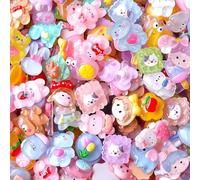 RUGBOL 60 Pcs Resin Charms, Cute Cartoon Charms Making Supplies for DIY Scrapbooking Crafts Assorted Colors and Shapes