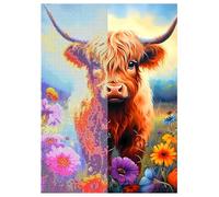 RUGBOL Diamond Art Highland Cow, DIY Diamond Art Painting Kits Diamond Painting Highland Cow Diamond Art 5D Diamond Painting Stained Glass Kits for Home Wall Decor(30cm*40cm)