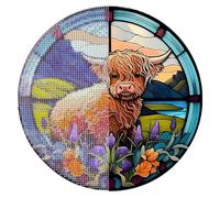 RUGBOL Diamond Art Highland Cow, DIY Diamond Painting Kit, 30cm x 30cm, All Ages, Unfolded