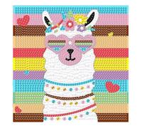 RUGBOL Diamond Painting Set, 5D Diamond Painting Complete Kit DIY Mosaic Making Kids Adults Alpaca Diamond Painting Kit for Home Wall Decor (18x18cm)