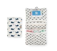 RUGBOL Nappy Bag Organiser, Nappy Pouch Baby Bag Organiser Nappy Organiser Organizer and Cosmetic Bag 2in1 for on The Go Mom'S Diapers Cream Wipes Baby Organizer (Whale)