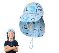 RUGBOL Sun Hat Kids, Sun Protection Swim Cap Flap Hat with Neck Protection for Beach Seaside Pool Outdoor Sports Hiking Boys and Girls (Blue)