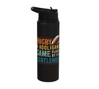Rugby A Hooligans Game Played by Gentlemen Rugby Player Stainless Steel Insulated Water Bottle