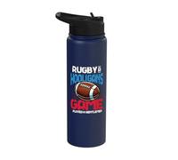 Rugby A Hooligans Game Played by Gentlemen Rugby Player Stainless Steel Insulated Water Bottle