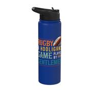 Rugby A Hooligans Game Played by Gentlemen Rugby Player Stainless Steel Insulated Water Bottle