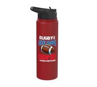 Rugby A Hooligans Game Played by Gentlemen Rugby Player Stainless Steel Insulated Water Bottle