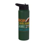 Rugby A Hooligans Game Played by Gentlemen Rugby Player Stainless Steel Insulated Water Bottle