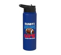 Rugby A Hooligans Game Played by Gentlemen Rugby Player Stainless Steel Insulated Water Bottle