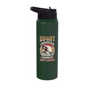 Rugby A Hooligans Game Played by Gentlemen Rugby Player Stainless Steel Insulated Water Bottle