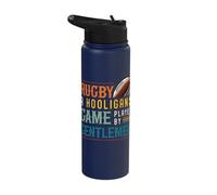 Rugby A Hooligans Game Played by Gentlemen Rugby Player Stainless Steel Insulated Water Bottle
