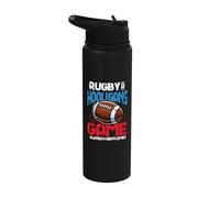 Rugby A Hooligans Game Played by Gentlemen Rugby Player Stainless Steel Insulated Water Bottle