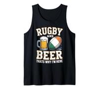 Rugby and Beer Thats Why Im Here Irish Flag Rugby Fans Try Tank Top