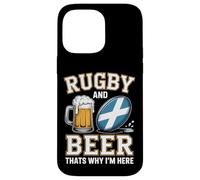 Rugby and Beer Thats Why Im Here Scottish Flag Rugby Fans Case for iPhone 14 Pro Max