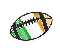 Rugby Ball Motif With Ireland Irish IRL Flag for Rugby Squad Team Supporter Tournament Vinyl Car Sticker 130x80mm