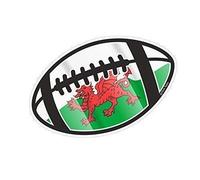 Rugby Ball Motif With Wales Welsh CYMRU Flag for Rugby Squad Team Supporter Tournament Vinyl Car Sticker 130x80mm