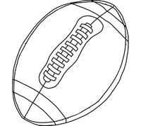 'Rugby Ball' Rubber Stamp - Unmounted Design for Crafting & Scrapbooking, A7 (RS00060635)
