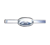 Rugby Ball Tie Clip or Slide, Handcast Pewter with a Polished Finish