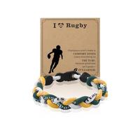 Rugby Basketball Soccer Boxing Volleyball Bracelet for Men Women Sport Themed Gifts for Dad Friend Daughter Son Sister Brother, S, no gemstone