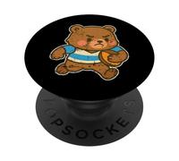 Rugby Bear Runner Cartoon PopSockets Adhesive PopGrip