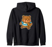 Rugby Bear Runner Cartoon Zip Hoodie