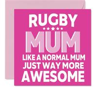 Rugby Birthday Card for Mum - Awesome Mum Sports - Happy Birthday Card for Women, 145mm Female Greeting Cards