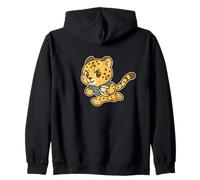Rugby Cheetah Sprint Cartoon Zip Hoodie