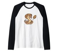 Rugby Cobra with Ball Cartoon Raglan Baseball Tee